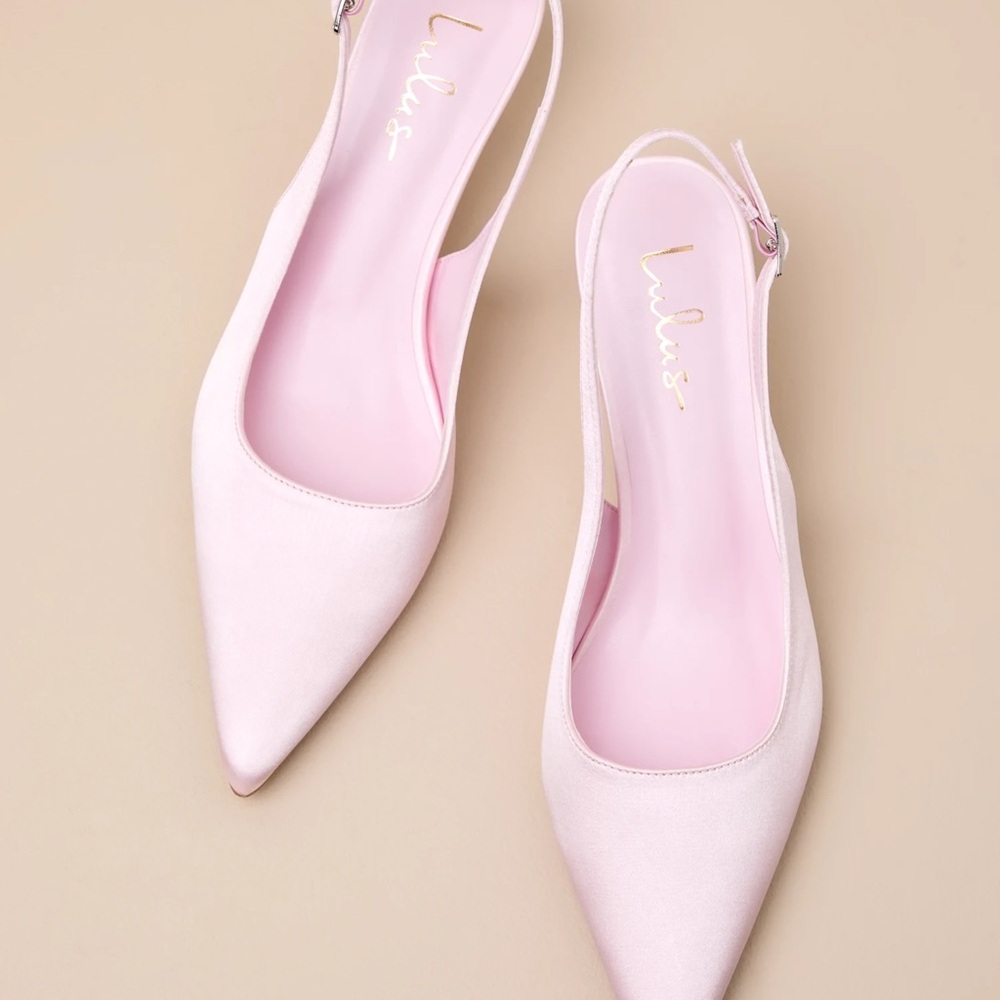 Lulus Women's Pink Slingback Kitten Heel Pumps - Picture 3 of 3